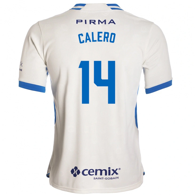 Danxen Mujer Camiseta Juan Calero #14 Blanco Azul Rojo 2ª Equipación 2026/27 La Camisa México