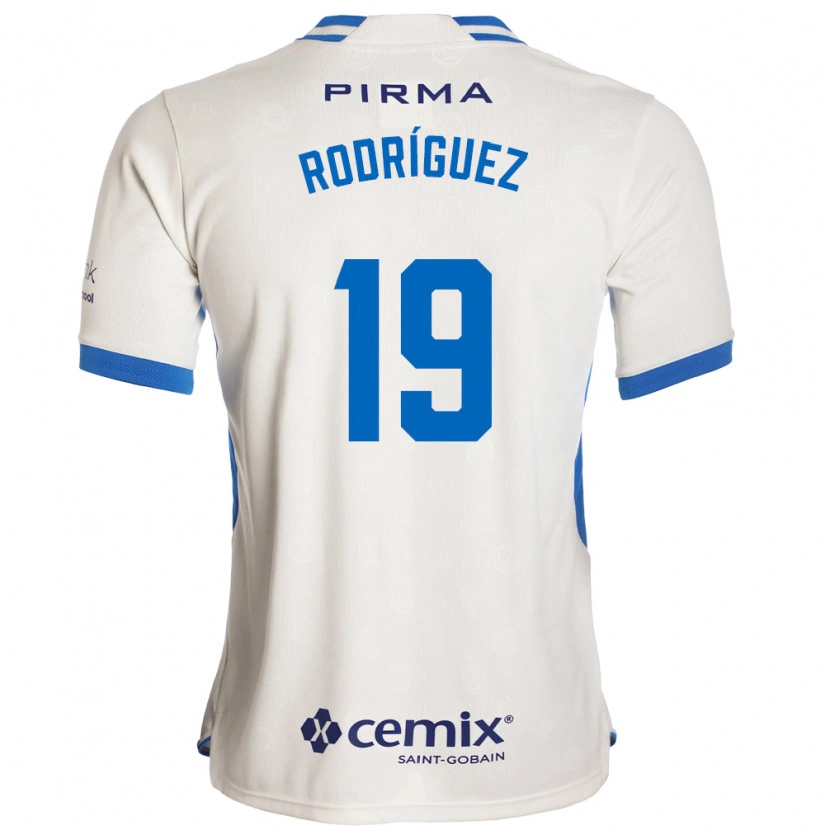 Danxen Mujer Camiseta Carlos Rodríguez #19 Blanco Azul Rojo 2ª Equipación 2026/27 La Camisa México