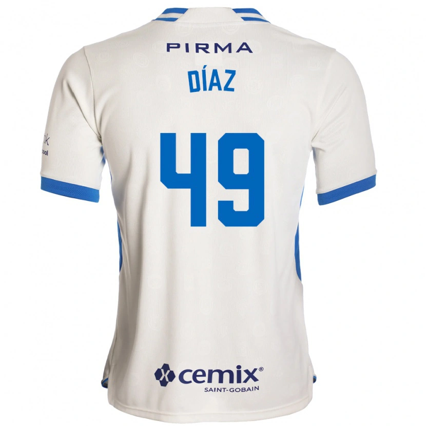 Danxen Mujer Camiseta Josué Díaz #49 Blanco Azul Rojo 2ª Equipación 2026/27 La Camisa México