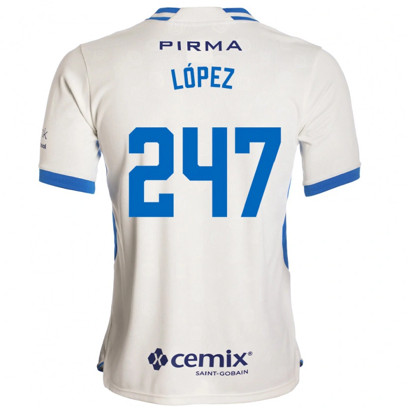 Danxen Mujer Camiseta Santiago López #247 Blanco Azul Rojo 2ª Equipación 2026/27 La Camisa México