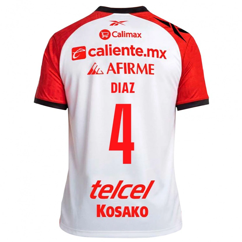 Danxen Mujer Camiseta Nicolás Díaz #4 Rojo Blanco Negro 2ª Equipación 2026/27 La Camisa México