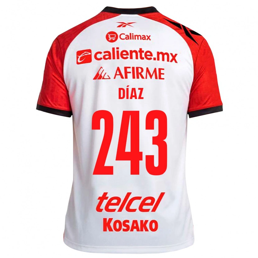 Danxen Mujer Camiseta Jesús Díaz #243 Rojo Blanco Negro 2ª Equipación 2026/27 La Camisa México