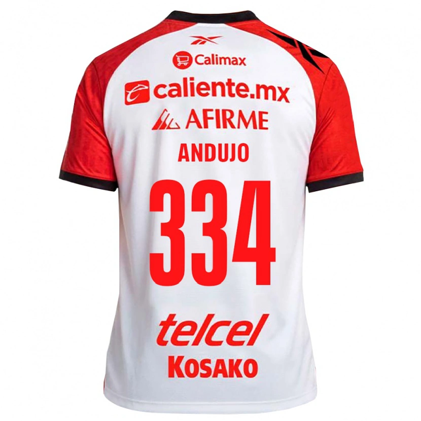 Danxen Mujer Camiseta Favio Andujo #334 Rojo Blanco Negro 2ª Equipación 2026/27 La Camisa México