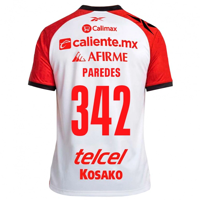 Danxen Mujer Camiseta Santiago Paredes #342 Rojo Blanco Negro 2ª Equipación 2026/27 La Camisa México