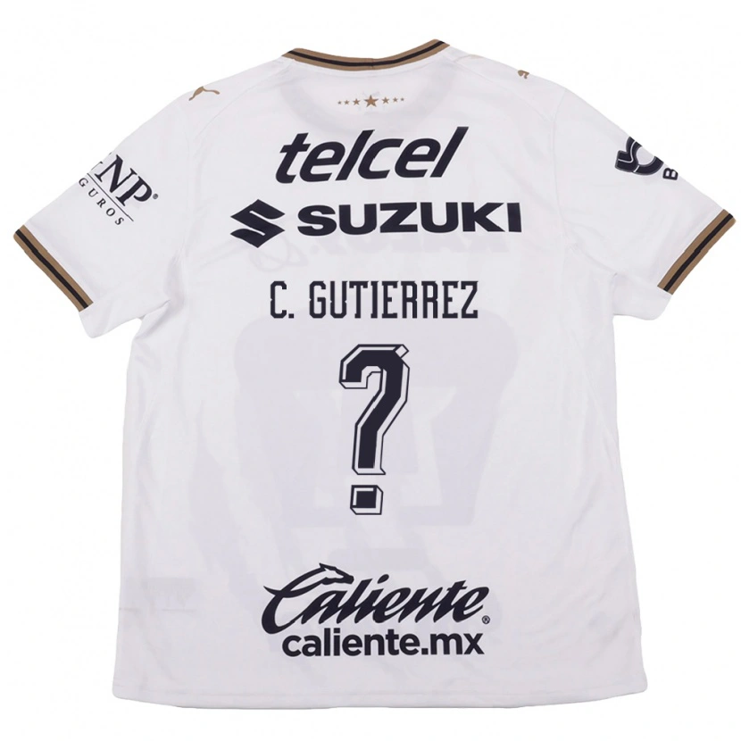 Danxen Mujer Camiseta Carlos Gutierrez #0 Blanco Negro Marrón 2ª Equipación 2026/27 La Camisa México