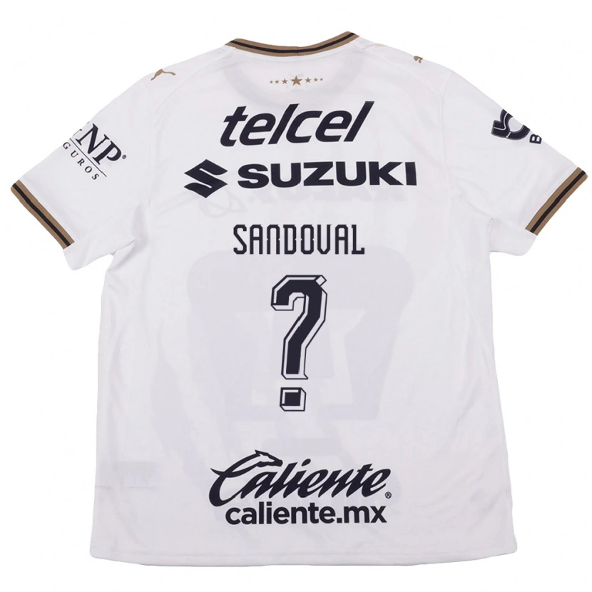 Danxen Mujer Camiseta Kevin Sandoval #0 Blanco Negro Marrón 2ª Equipación 2026/27 La Camisa México