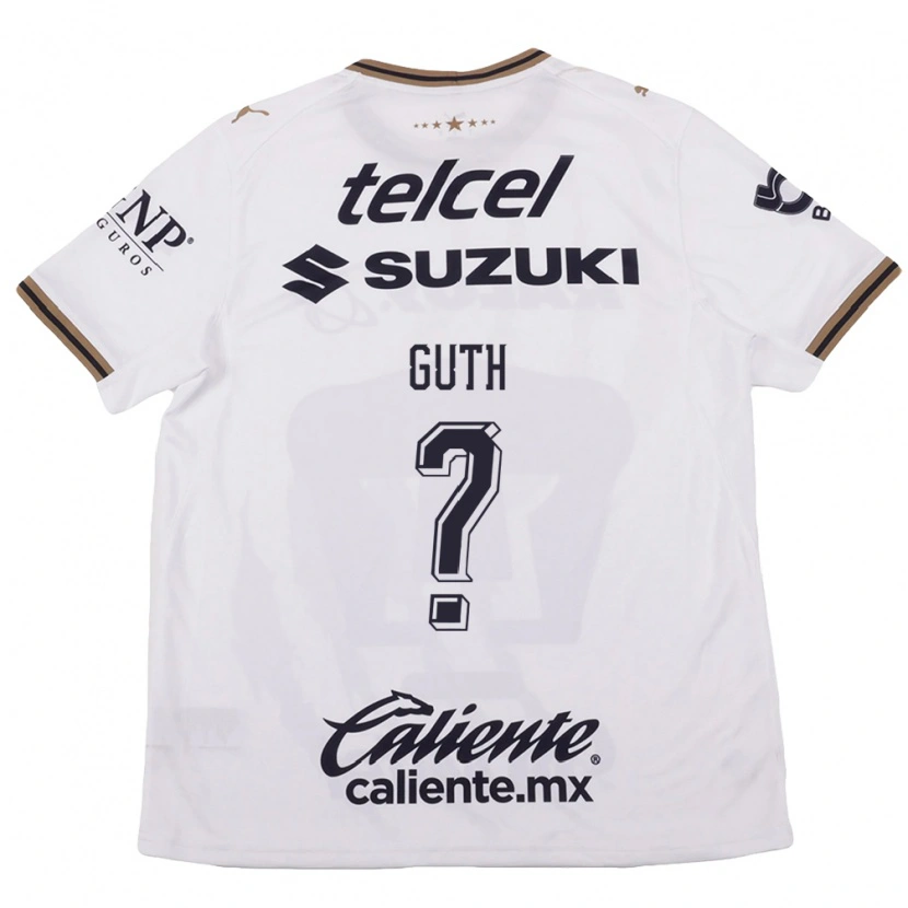 Danxen Mujer Camiseta Tiago Guth #0 Blanco Negro Marrón 2ª Equipación 2026/27 La Camisa México