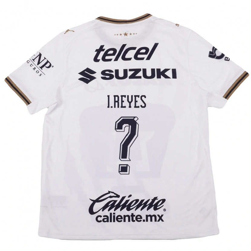 Danxen Mujer Camiseta Isaias Reyes #0 Blanco Negro Marrón 2ª Equipación 2026/27 La Camisa México