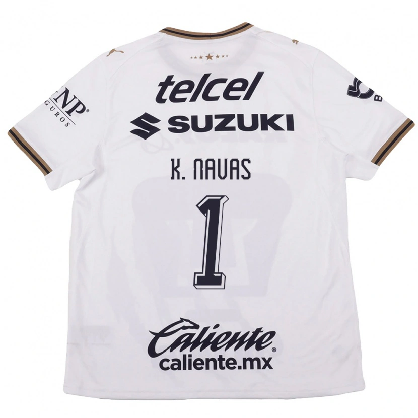 Danxen Mujer Camiseta Keylor Navas #1 Blanco Negro Marrón 2ª Equipación 2026/27 La Camisa México