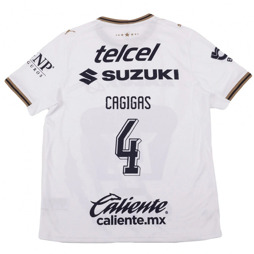 Danxen Mujer Camiseta Deneva Cagigas #4 Blanco Negro Marrón 2ª Equipación 2026/27 La Camisa México