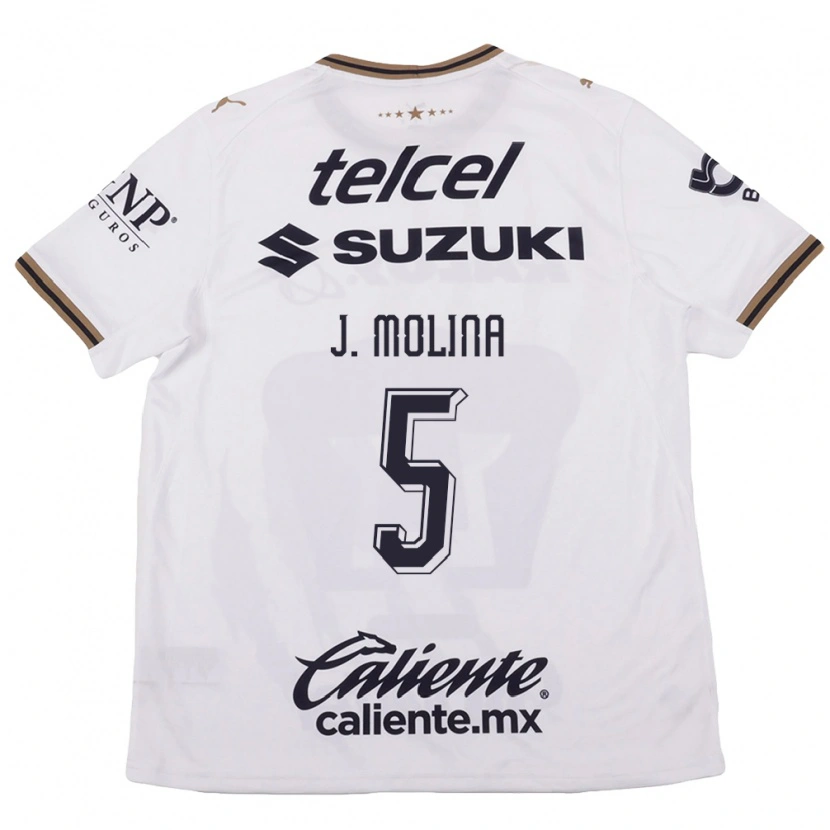 Danxen Mujer Camiseta Jesús Molina #5 Blanco Negro Marrón 2ª Equipación 2026/27 La Camisa México