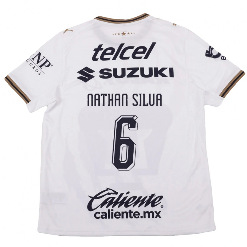 Danxen Mujer Camiseta Nathan Silva #6 Blanco Negro Marrón 2ª Equipación 2026/27 La Camisa México