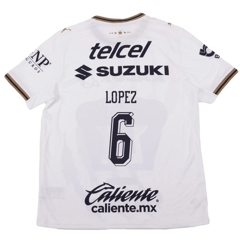 Danxen Mujer Camiseta Nathalia Lopez #6 Blanco Negro Marrón 2ª Equipación 2026/27 La Camisa México