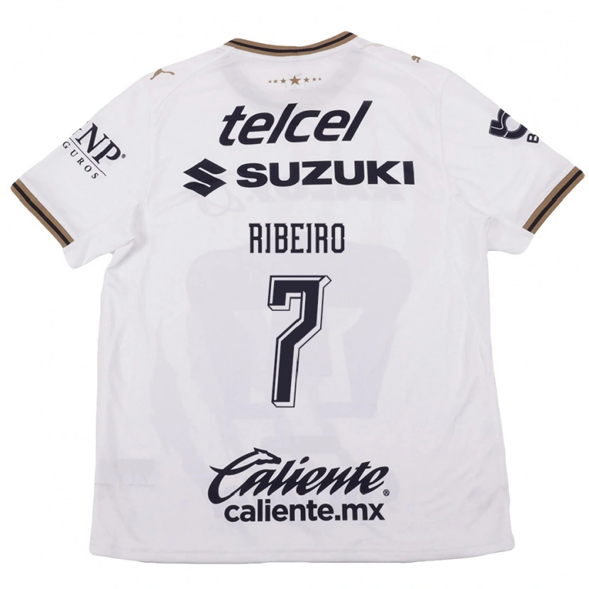 Danxen Mujer Camiseta Stephanie Ribeiro #7 Blanco Negro Marrón 2ª Equipación 2026/27 La Camisa México