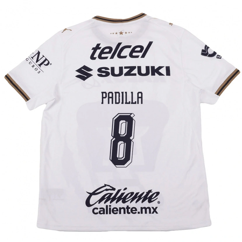 Danxen Mujer Camiseta Dania Padilla #8 Blanco Negro Marrón 2ª Equipación 2026/27 La Camisa México
