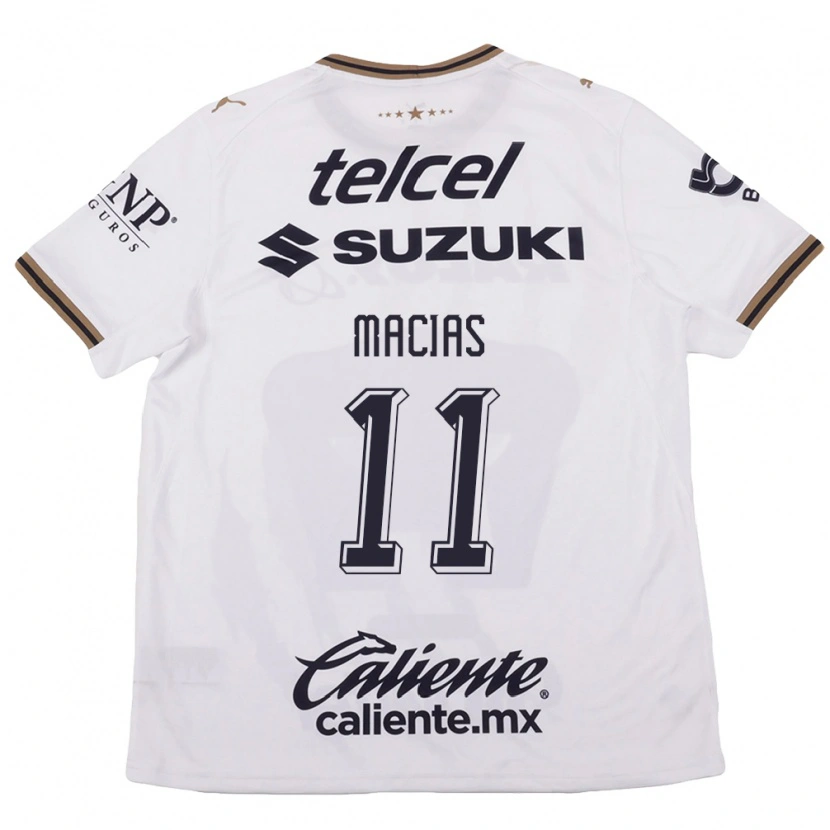 Danxen Mujer Camiseta José Juan Macías #11 Blanco Negro Marrón 2ª Equipación 2026/27 La Camisa México