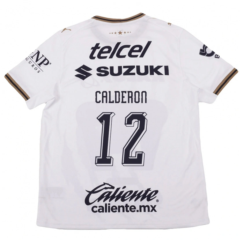 Danxen Mujer Camiseta Cristian Calderón #12 Blanco Negro Marrón 2ª Equipación 2026/27 La Camisa México