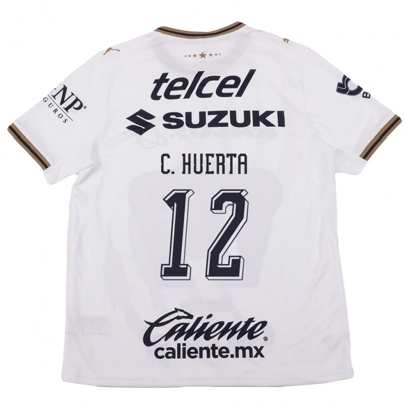 Danxen Mujer Camiseta Cesar Huerta #12 Blanco Negro Marrón 2ª Equipación 2026/27 La Camisa México