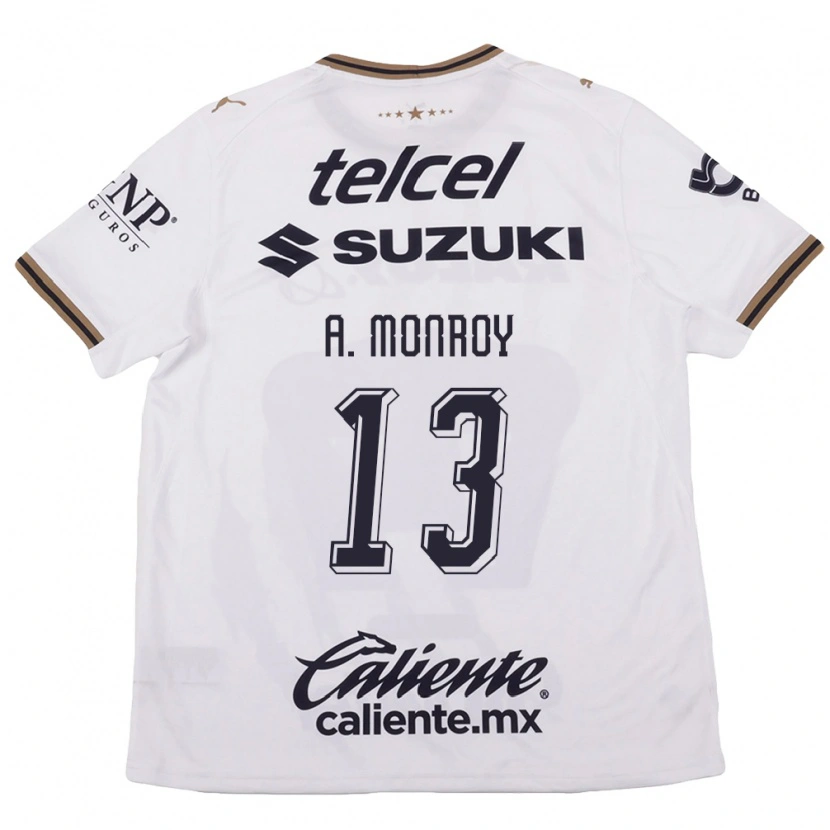 Danxen Mujer Camiseta Pablo Monroy #13 Blanco Negro Marrón 2ª Equipación 2026/27 La Camisa México