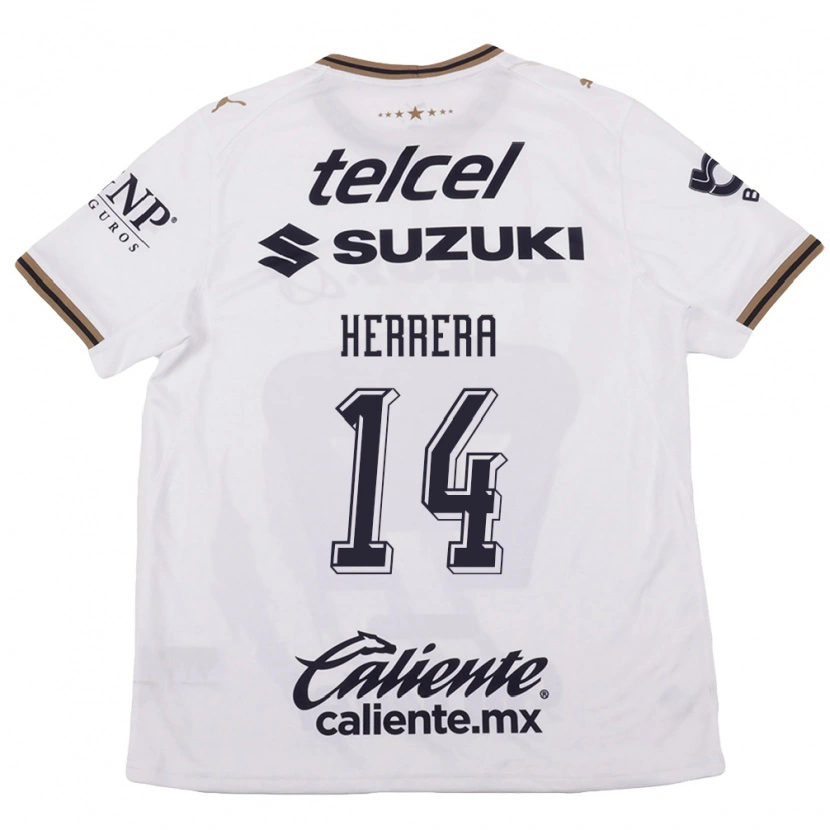 Danxen Mujer Camiseta Luciano Herrera #14 Blanco Negro Marrón 2ª Equipación 2026/27 La Camisa México