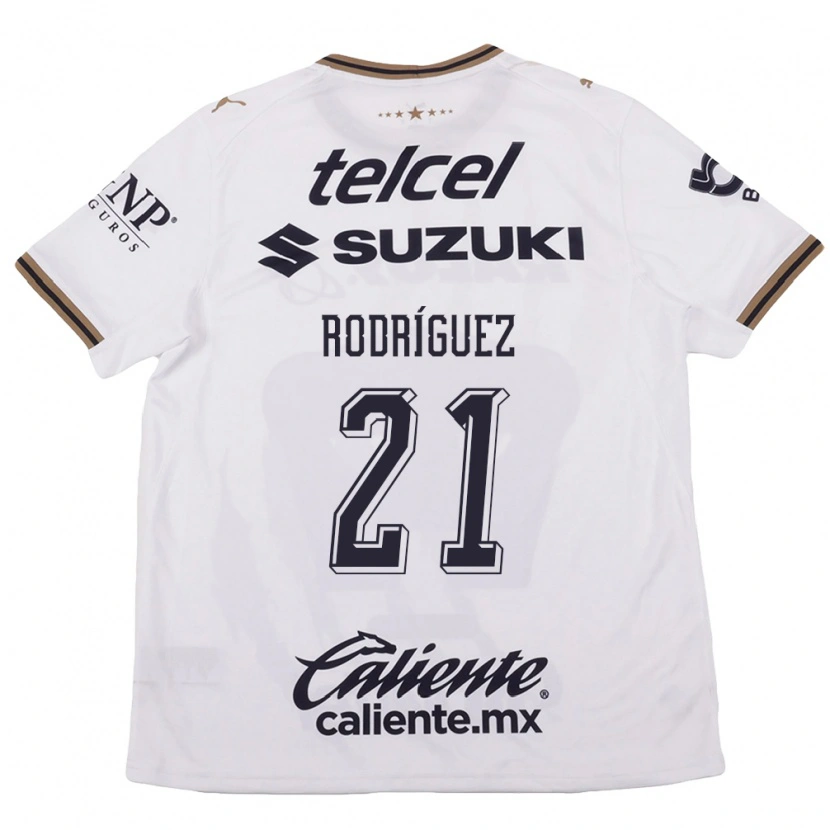 Danxen Mujer Camiseta Michell Rodriguez #21 Blanco Negro Marrón 2ª Equipación 2026/27 La Camisa México