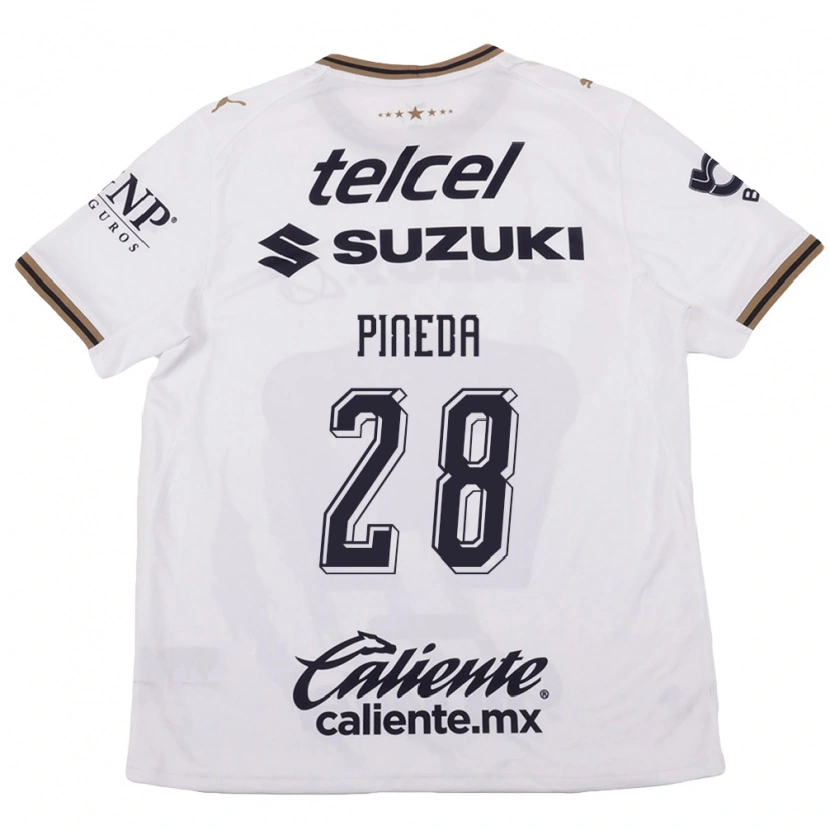 Danxen Mujer Camiseta Grecia Pineda #28 Blanco Negro Marrón 2ª Equipación 2026/27 La Camisa México