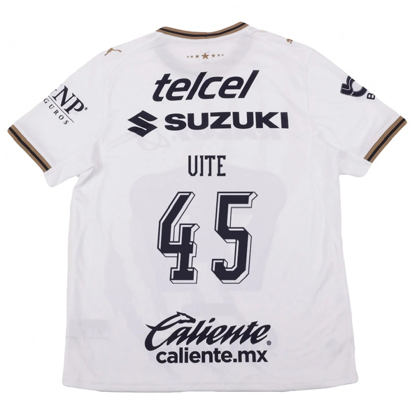 Danxen Mujer Camiseta Pedro Vite #45 Blanco Negro Marrón 2ª Equipación 2026/27 La Camisa México