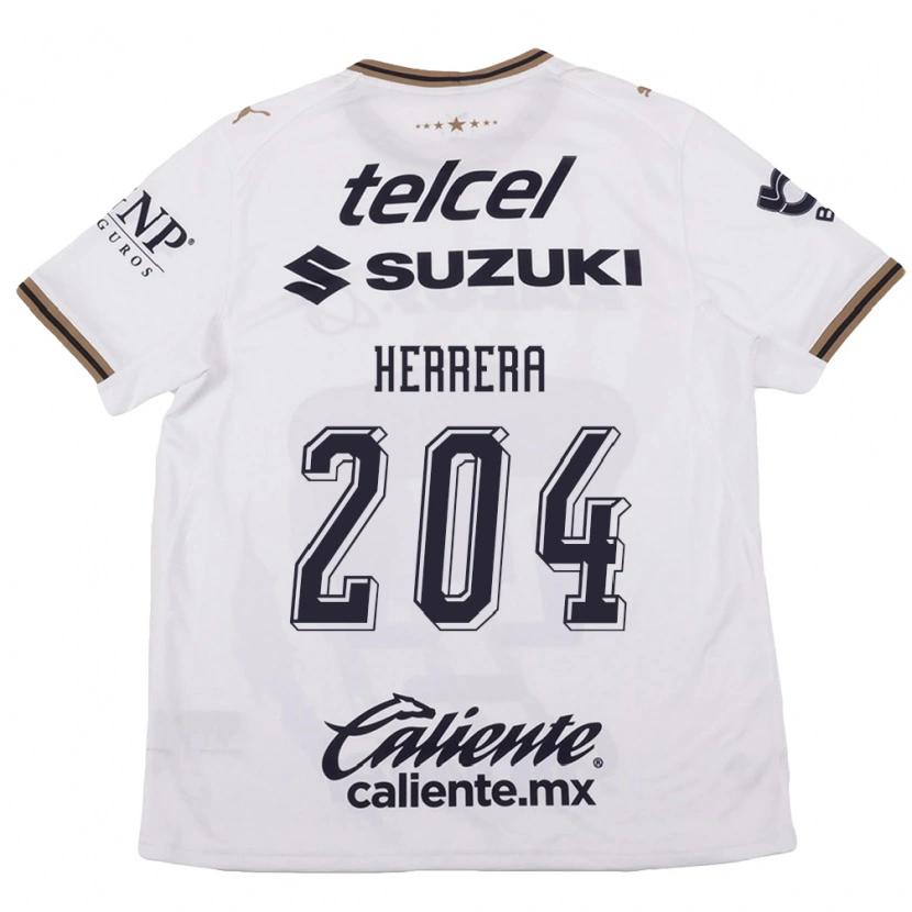 Danxen Mujer Camiseta José Herrera #204 Blanco Negro Marrón 2ª Equipación 2026/27 La Camisa México