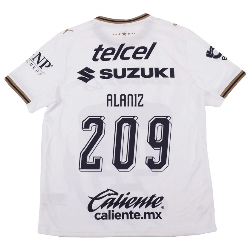 Danxen Mujer Camiseta Jorge Alaniz #209 Blanco Negro Marrón 2ª Equipación 2026/27 La Camisa México