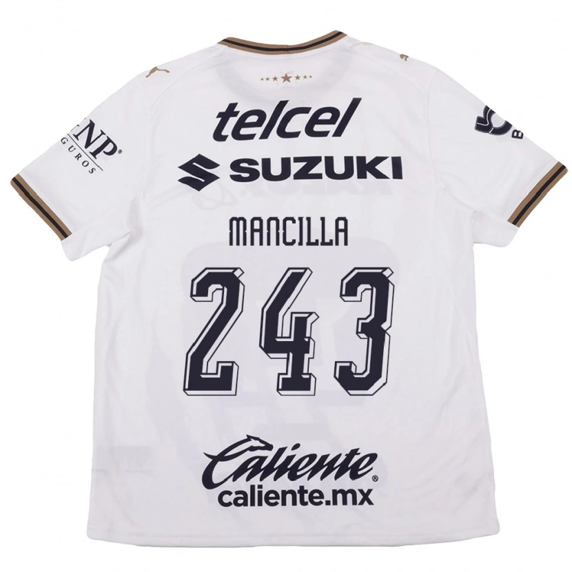 Danxen Mujer Camiseta José Mancilla #243 Blanco Negro Marrón 2ª Equipación 2026/27 La Camisa México