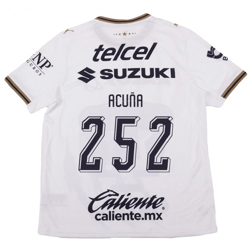 Danxen Mujer Camiseta José Acuña #252 Blanco Negro Marrón 2ª Equipación 2026/27 La Camisa México