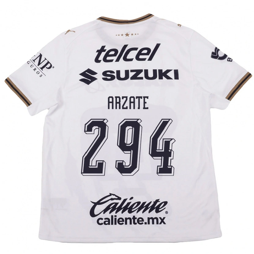 Danxen Mujer Camiseta Aarón Arzate #294 Blanco Negro Marrón 2ª Equipación 2026/27 La Camisa México