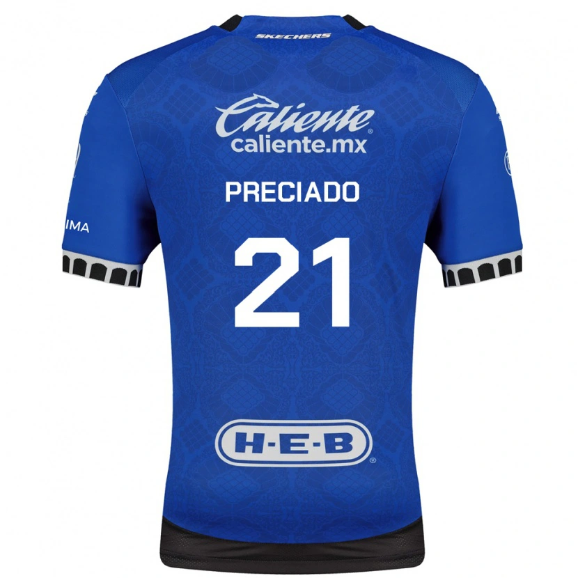 Danxen Mujer Camiseta Ayrton Preciado #21 Azul Real Blanco Negro 2ª Equipación 2026/27 La Camisa México