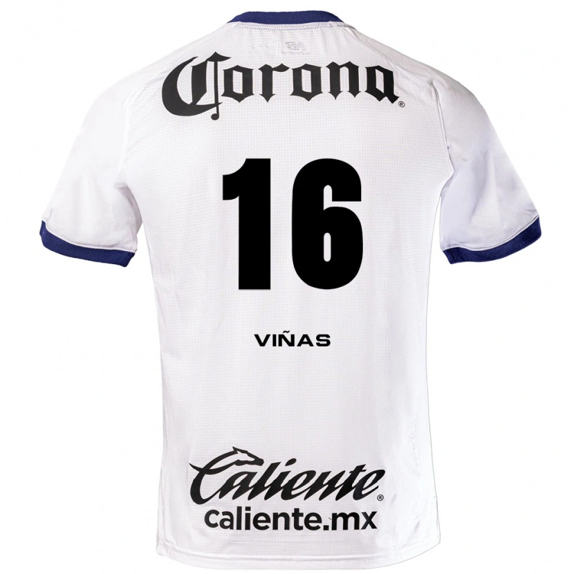 Danxen Mujer Camiseta Federico Viñas #16 Blanco Azul Negro 2ª Equipación 2026/27 La Camisa México