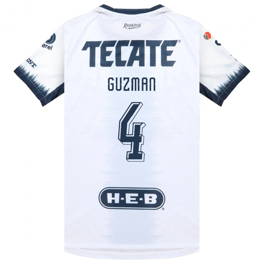 Danxen Mujer Camiseta Víctor Guzmán #4 Blanco Azul Tinta Rojo 2ª Equipación 2026/27 La Camisa México
