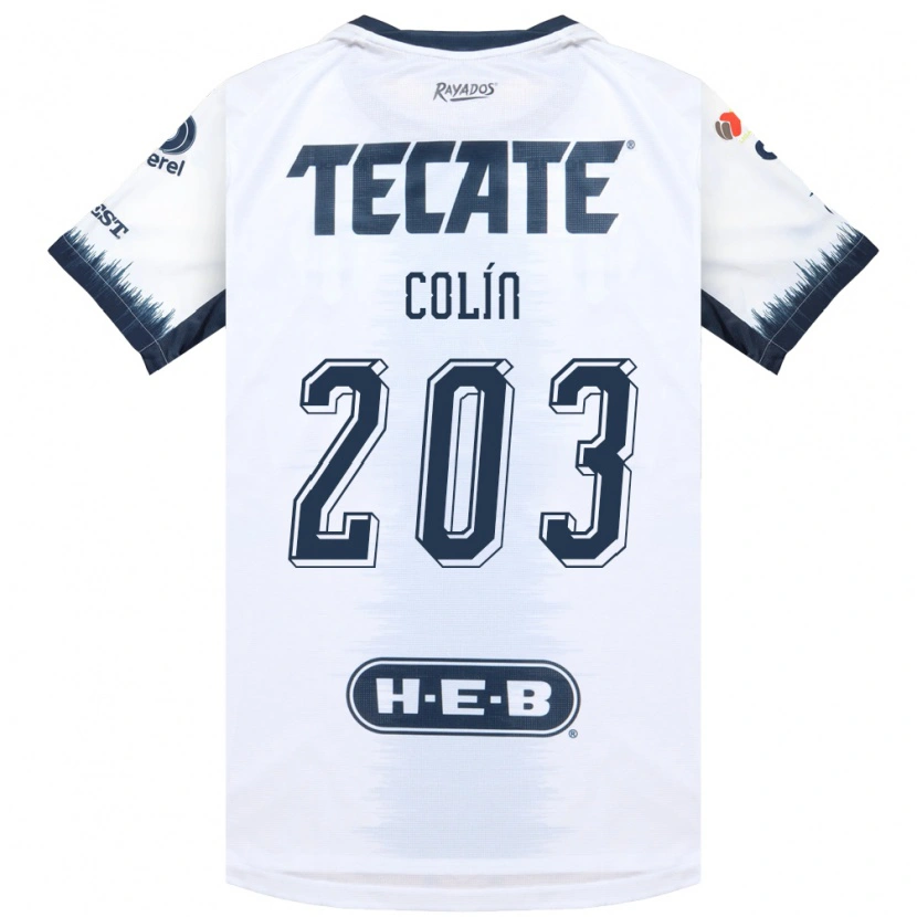 Danxen Mujer Camiseta Luis Colín #203 Blanco Azul Tinta Rojo 2ª Equipación 2026/27 La Camisa México