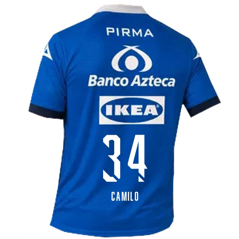 Danxen Mujer Camiseta Lucas Camilo #34 Azul Blanco 2ª Equipación 2026/27 La Camisa México