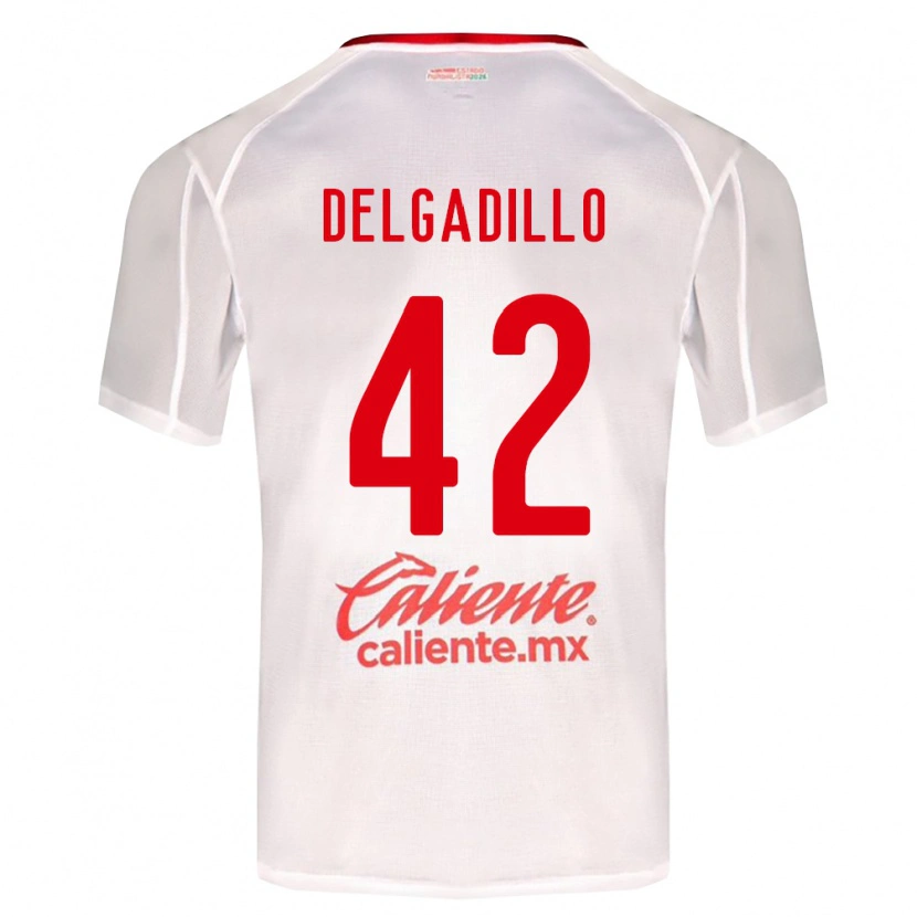 Danxen Mujer Camiseta Diego Delgadillo #42 Blanco Verde Rojo 2ª Equipación 2026/27 La Camisa México