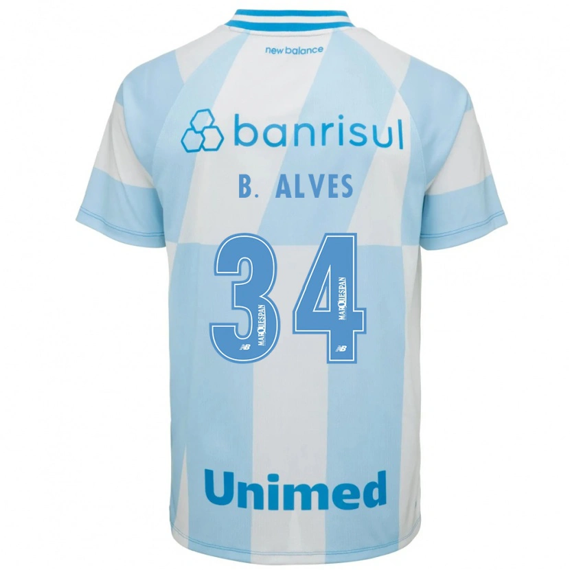Danxen Mujer Camiseta Bruno Alves #34 Azul Claro Blanco 2ª Equipación 2026/27 La Camisa México