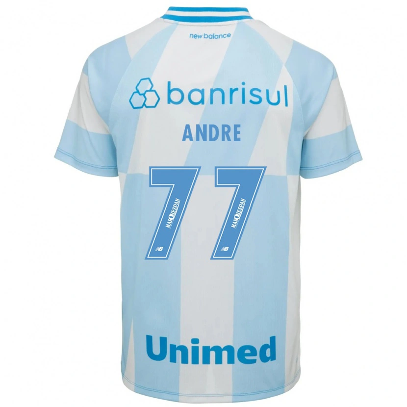 Danxen Mujer Camiseta André #77 Azul Claro Blanco 2ª Equipación 2026/27 La Camisa México