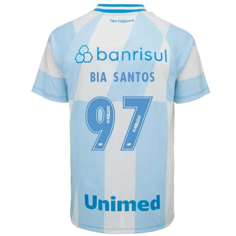 Danxen Mujer Camiseta Bia Santos #97 Azul Claro Blanco 2ª Equipación 2026/27 La Camisa México