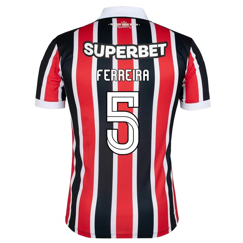 Danxen Mujer Camiseta Matheus Ferreira #5 Rojo Blanco Negro 2ª Equipación 2026/27 La Camisa México