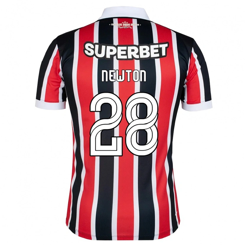 Danxen Mujer Camiseta Newton Araujo Da Costa Júnior #28 Rojo Blanco Negro 2ª Equipación 2026/27 La Camisa México