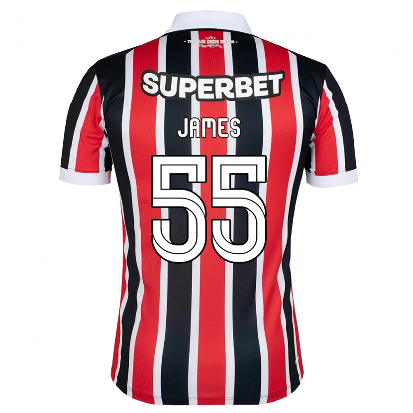 Danxen Mujer Camiseta James Rodriguez #55 Rojo Blanco Negro 2ª Equipación 2026/27 La Camisa México