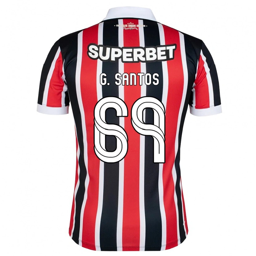 Danxen Mujer Camiseta Guilherme Santos #69 Rojo Blanco Negro 2ª Equipación 2026/27 La Camisa México