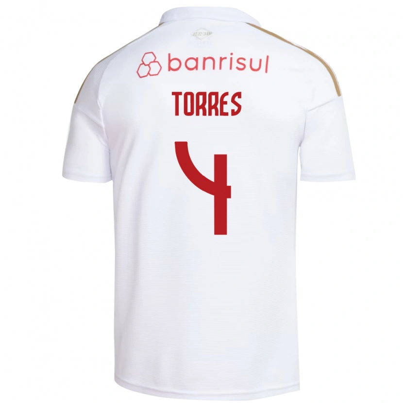 Danxen Mujer Camiseta Félix Torres #4 Blanco Rojo 2ª Equipación 2026/27 La Camisa México