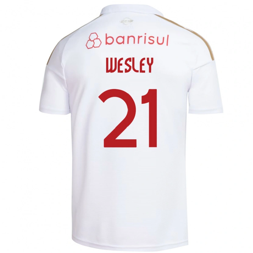 Danxen Mujer Camiseta Wesley #21 Blanco Rojo 2ª Equipación 2026/27 La Camisa México