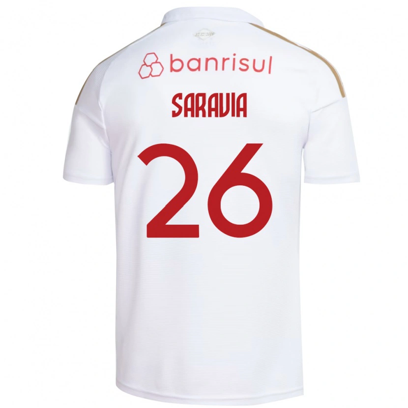 Danxen Mujer Camiseta Saravia #26 Blanco Rojo 2ª Equipación 2026/27 La Camisa México
