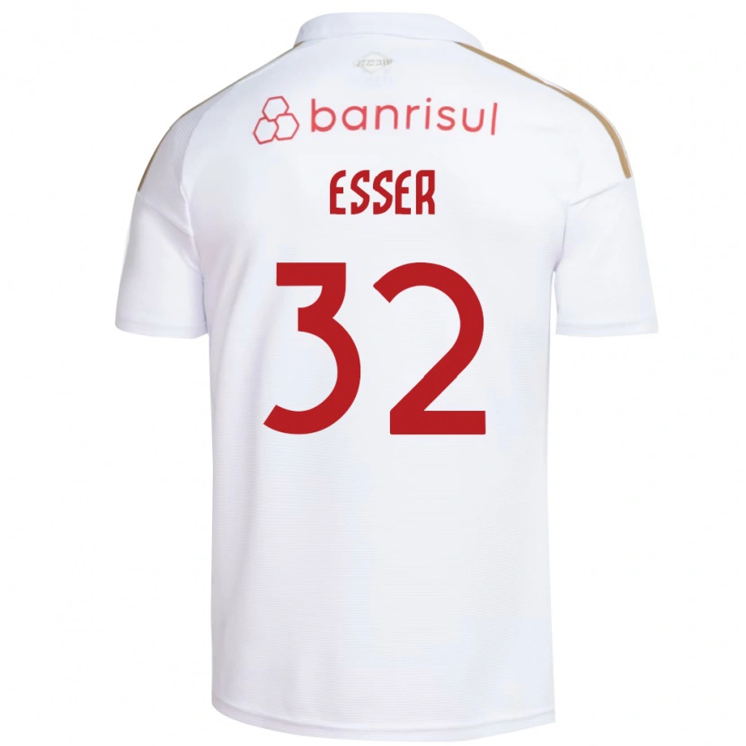 Danxen Mujer Camiseta Diego Esser #32 Blanco Rojo 2ª Equipación 2026/27 La Camisa México