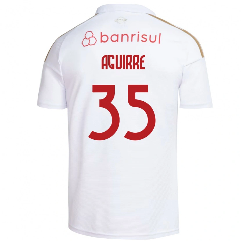 Danxen Mujer Camiseta Braian Aguirre #35 Blanco Rojo 2ª Equipación 2026/27 La Camisa México